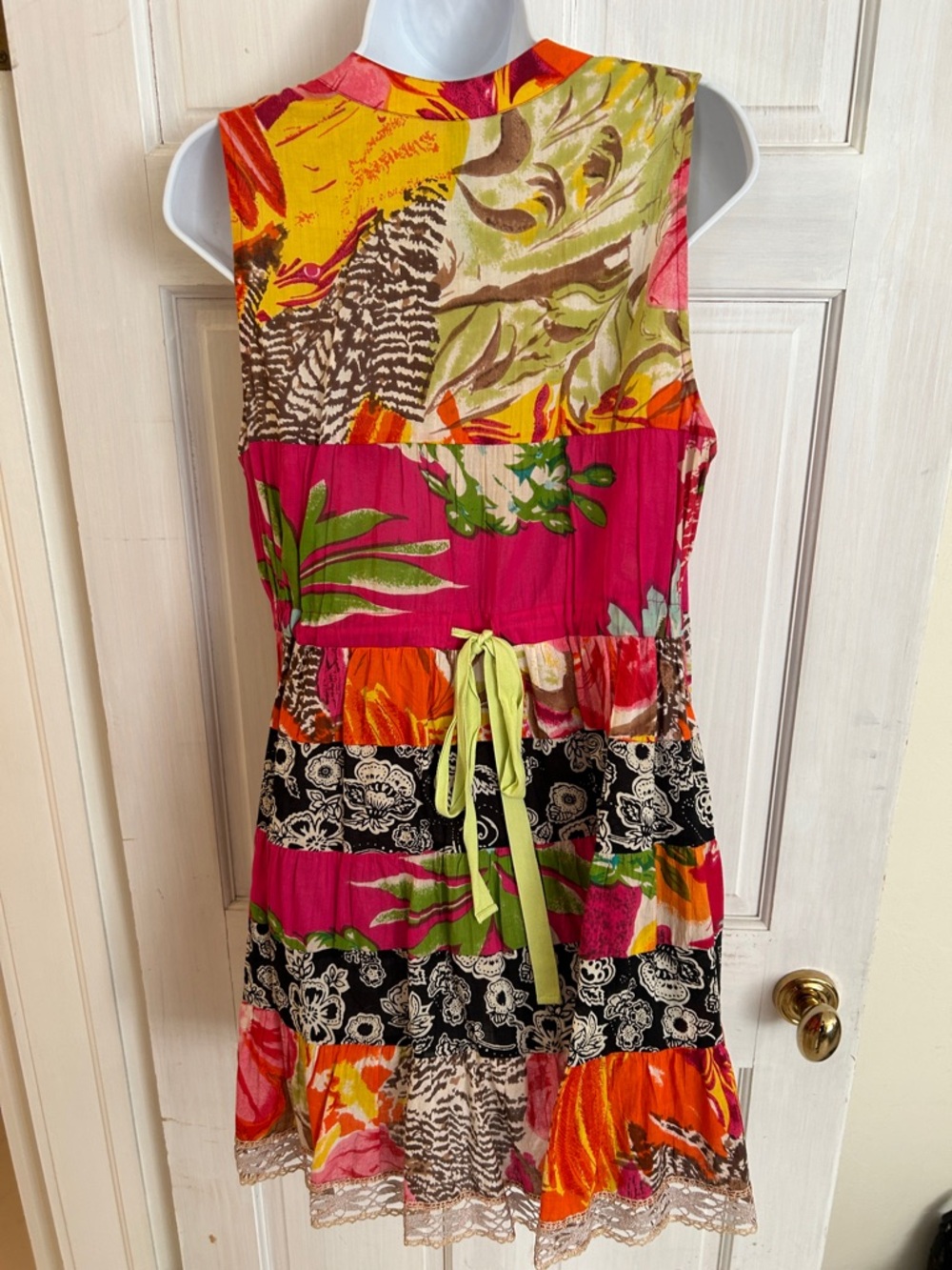 Free People Vibrant Floral Patchwork Sleeveless Dress - with sequin detail - Picture 3 of 3